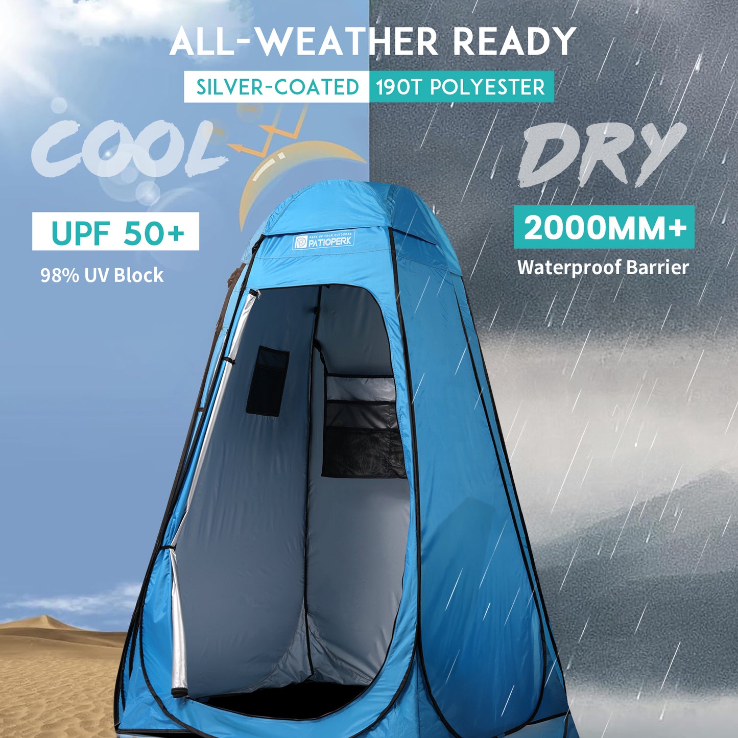 1.5m Privacy Tent & Shower Tent – UV-Resistant, Waterproof & Portable