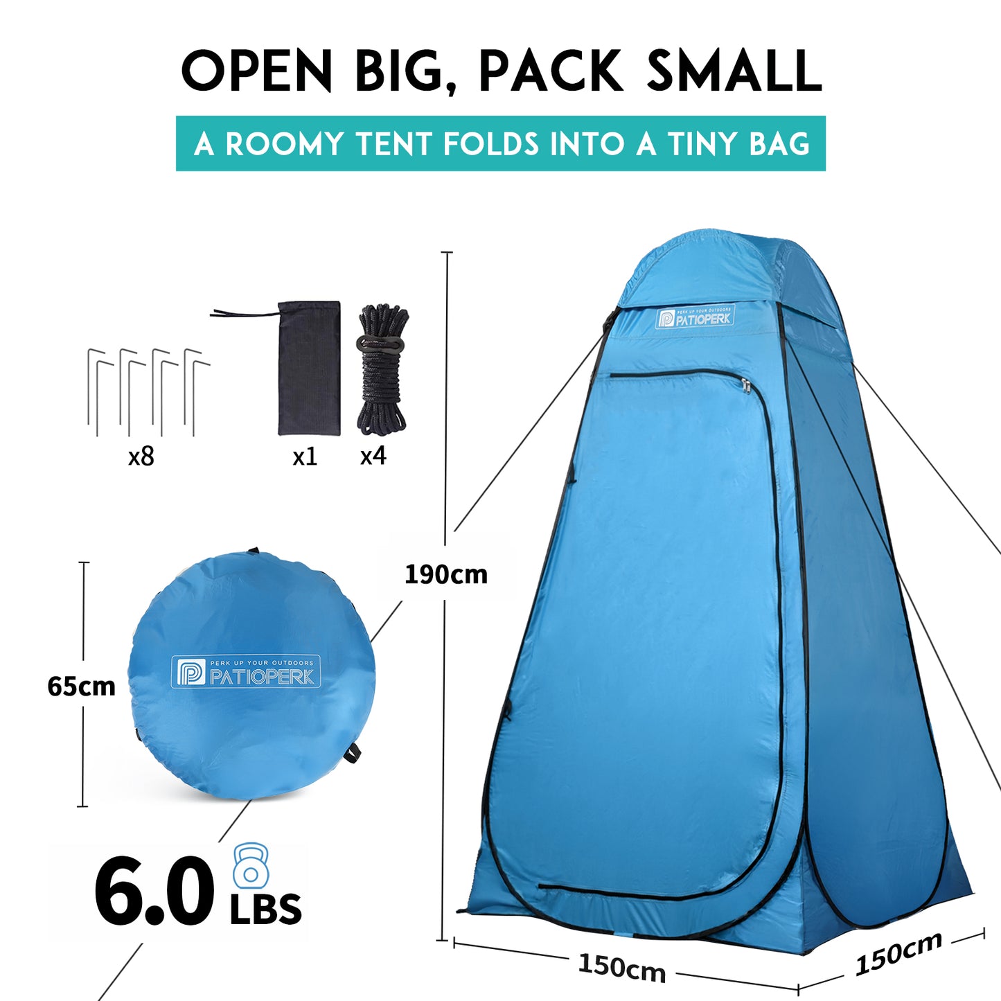1.5m Privacy Tent & Shower Tent – UV-Resistant, Waterproof & Portable