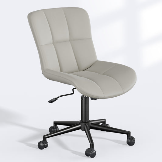 Criss Cross Chair, Armless Desk Chairs with Wheels for Home Office, Fabric Comfty Modern Height Adjustable
