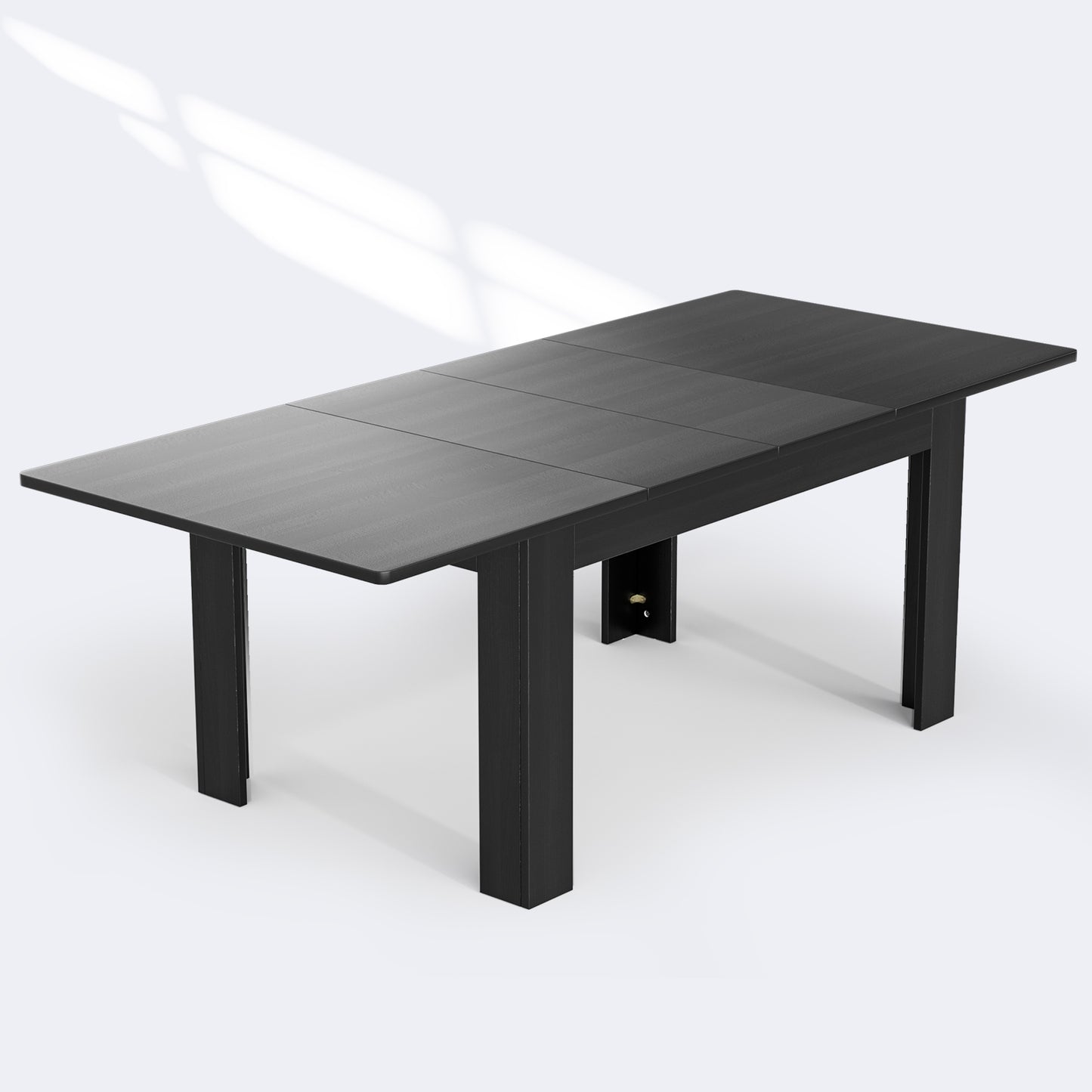 Extendable Dining Room Table for 6-10 Person, Plank and Beam Farmhouse Large Rectangular Kitchen Tables for Living Meeting Room