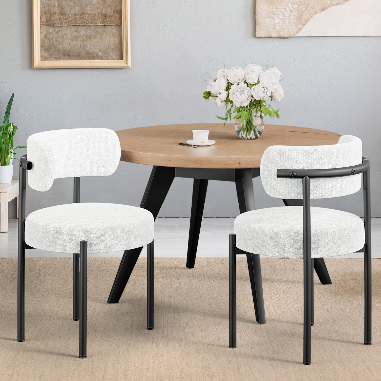 ComfortBlend Dining Chair – Thick-Cushioned Seat, Sturdy Metal Frame, Vintage Modern Style