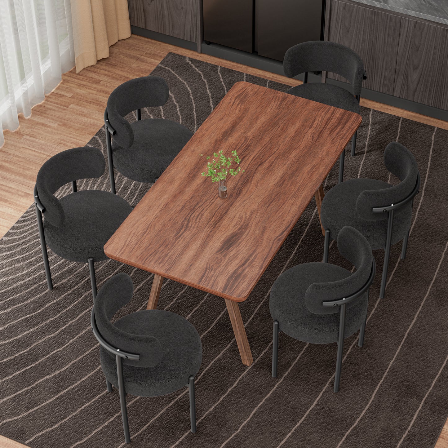 ComfortBlend Dining Chair – Thick-Cushioned Seat, Sturdy Metal Frame, Vintage Modern Style