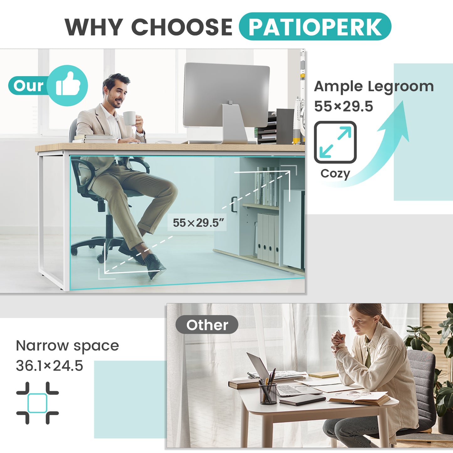 L-Shaped Executive Desk with Power Outlets and Filing Cabinet – 71" Corner Office Desk with Storage and Charging Station