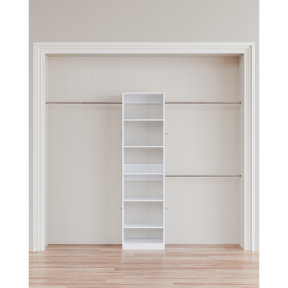 PatioPerk® Wall-Mounted Closet Organizer System with Adjustable Rods and Shelves – Fits Walk-In Closets, Holds 300+ Clothes, Supports 800 lbs